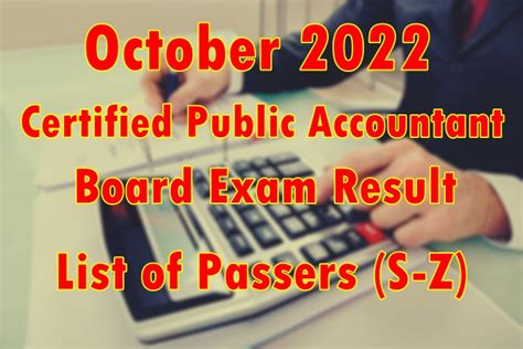 CPA Board Exam Result October 2022 – List of .